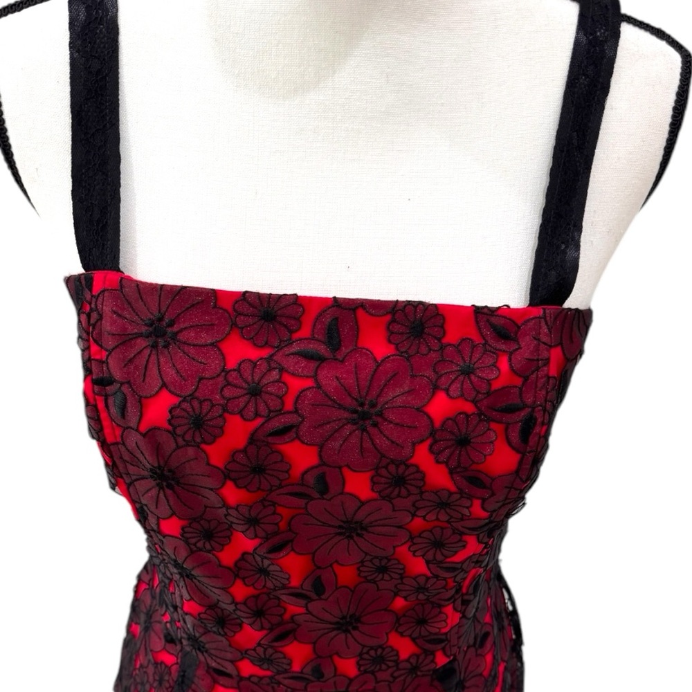 Options by Shani Red Black Lace Dress 10 - Picture 9 of 10